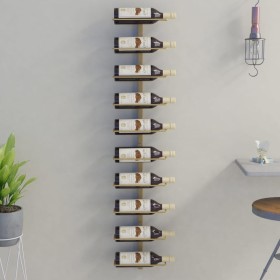 Botellero de pared para 10 botellas de metal dorado de vidaXL, Botelleros - Ref: Foro24-340905, Precio: 64,89 €, Descuento: %