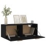 Black plywood wall-mounted cabinet 100x36.5x35 cm by vidaXL, Lockers and storage cabinets - Ref: Foro24-812943, Price: 68,37 ...