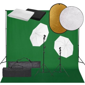 Photo studio kit with light set, background and reflector by vidaXL, Flashes and studio lighting - Ref: Foro24-3094635, Price...