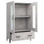 Aparador de madera contrachapada gris hormigón 70x31x115 cm de vidaXL, Aparadores - Ref: Foro24-812559, Precio: 93,06 €, Desc...