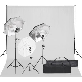 Fotostudio-Set mit Beleuchtungsset und Hintergrund von vidaXL, Blitze und Studiobeleuchtung - Ref: Foro24-3094704, Preis: 170...