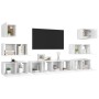 White plywood 8-piece TV cabinet set by vidaXL, TV Furniture - Ref: Foro24-3078714, Price: 224,61 €, Discount: %