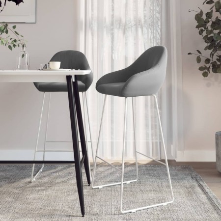 Kitchen bar stools 2 units light gray velvet by vidaXL, Kitchen stools - Ref: Foro24-338723, Price: 125,50 €, Discount: %