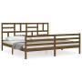 Honey brown solid wood bed frame and headboard 200x200 cm by vidaXL, Beds and slatted bases - Ref: Foro24-3194919, Price: 174...