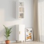 Glossy white plywood wall cabinet 34.5x32.5x90cm by vidaXL, Shelves and shelves - Ref: Foro24-812489, Price: 41,44 €, Discoun...