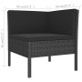 Set de muebles de jardín 6 pzas y cojines ratán sintético negro de vidaXL, Conjuntos de jardín - Ref: Foro24-3094353, Precio:...