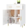 Hochglanzweißes Sperrholz-Sideboard 69,5 x 34 x 89 cm von vidaXL, Sideboards - Ref: Foro24-812192, Preis: 76,69 €, Rabatt: %