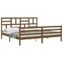 Honey brown solid wood bed frame and headboard 200x200 cm by vidaXL, Beds and slatted bases - Ref: Foro24-3194919, Price: 174...