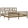 Honey brown solid wood bed frame and headboard 200x200 cm by vidaXL, Beds and slatted bases - Ref: Foro24-3194919, Price: 174...