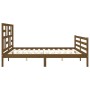 Honey brown solid wood bed frame and headboard 200x200 cm by vidaXL, Beds and slatted bases - Ref: Foro24-3194919, Price: 174...