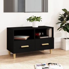 TV stand made of black plywood, 80x36x50 cm by vidaXL, TV Furniture - Ref: Foro24-812583, Price: 62,67 €, Discount: %