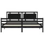 Bed frame with black solid wood headboard 200x200 cm by vidaXL, Beds and slatted bases - Ref: Foro24-3194075, Price: 179,98 €...