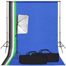 Fotostudio-Kit mit Softbox und Kulisse von vidaXL, Blitze und Studiobeleuchtung - Ref: Foro24-3094671, Preis: 110,03 €, Rabat...