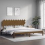 Honey brown solid wood bed frame and headboard 200x200 cm by vidaXL, Beds and slatted bases - Ref: Foro24-3193749, Price: 167...