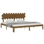 Estructura cama y cabecero madera maciza marrón miel 200x200 cm de vidaXL, Camas y somieres - Ref: Foro24-3193749, Precio: 16...