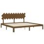 Honey brown solid wood bed frame and headboard 200x200 cm by vidaXL, Beds and slatted bases - Ref: Foro24-3193749, Price: 167...