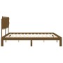 Estructura cama y cabecero madera maciza marrón miel 200x200 cm de vidaXL, Camas y somieres - Ref: Foro24-3193749, Precio: 16...