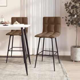 Kitchen stools 2 units dark brown synthetic leather by vidaXL, Kitchen stools - Ref: Foro24-338646, Price: 107,99 €, Discount: %