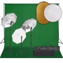 Fotostudio-Set mit Lichtset, Hintergrund und Reflektor von vidaXL, Blitze und Studiobeleuchtung - Ref: Foro24-3094718, Preis:...