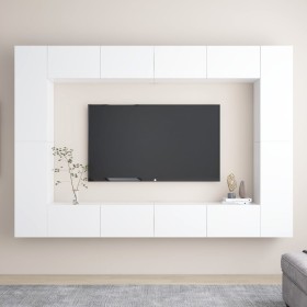 8-Piece White Chipboard TV Cabinet Set by vidaXL, TV Furniture - Ref: Foro24-3078670, Price: 454,68 €, Discount: %