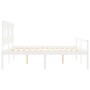 Seniorenbett Massivholz Kopfteil weiß 200x200 cm von vidaXL, Betten und Lattenroste - Ref: Foro24-3195437, Preis: 199,53 €, R...