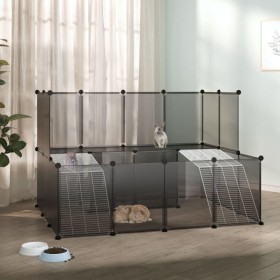 Small black animal cage 143x107x93 cm made of PP and steel by vidaXL, Cages and habitats for small animals - Ref: Foro24-3405...