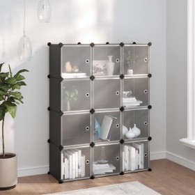 Cube shelving with 12 compartments and black PP doors by vidaXL, Shoe racks and shoe organizers - Ref: Foro24-340556, Price: ...