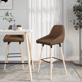 Kitchen bar stools, 2 units, brown fabric by vidaXL, Kitchen stools - Ref: Foro24-338751, Price: 110,99 €, Discount: %