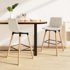 Kitchen bar stools 2 units cream fabric by vidaXL, Kitchen stools - Ref: Foro24-338628, Price: 177,99 €, Discount: %