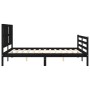 Estructura de cama con cabecero madera maciza negro 160x200 cm de vidaXL, Camas y somieres - Ref: Foro24-3194130, Precio: 168...