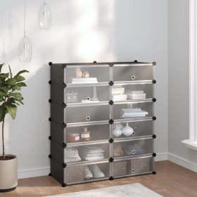 Black PP shoe rack 94.5x36.5x106 cm by vidaXL, Shoe racks and shoe organizers - Ref: Foro24-340563, Price: 56,45 €, Discount: %