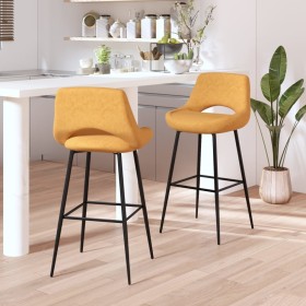 Kitchen stools 2 units brown velvet by vidaXL, Kitchen stools - Ref: Foro24-338665, Price: 168,21 €, Discount: %