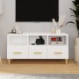 Mueble de TV madera contrachapada blanco brillo 102x36x50 cm de vidaXL, Muebles TV - Ref: Foro24-812606, Precio: 90,39 €, Des...