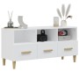 Glossy white plywood TV cabinet 102x36x50 cm by vidaXL, TV Furniture - Ref: Foro24-812606, Price: 90,39 €, Discount: %