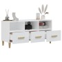 Glossy white plywood TV cabinet 102x36x50 cm by vidaXL, TV Furniture - Ref: Foro24-812606, Price: 90,39 €, Discount: %