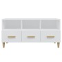 Glossy white plywood TV cabinet 102x36x50 cm by vidaXL, TV Furniture - Ref: Foro24-812606, Price: 90,39 €, Discount: %