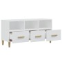 Glossy white plywood TV cabinet 102x36x50 cm by vidaXL, TV Furniture - Ref: Foro24-812606, Price: 90,39 €, Discount: %