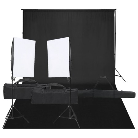 Photo studio kit with lighting set and background by vidaXL, Flashes and studio lighting - Ref: Foro24-3094744, Price: 174,29...