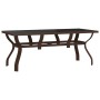 Mesa de jardín acero y vidrio marrón y negro 180x80x70 cm de vidaXL, Mesas de jardín - Ref: Foro24-318773, Precio: 156,02 €, ...