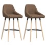 Kitchen bar stools 2 units taupe gray fabric by vidaXL, Kitchen stools - Ref: Foro24-338749, Price: 132,45 €, Discount: %