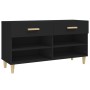 Mueble zapatero de madera contrachapada negro 102x35x55 cm de vidaXL, Zapateros y organizadores de calzado - Ref: Foro24-8128...