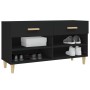 Mueble zapatero de madera contrachapada negro 102x35x55 cm de vidaXL, Zapateros y organizadores de calzado - Ref: Foro24-8128...