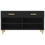 Mueble zapatero de madera contrachapada negro 102x35x55 cm de vidaXL, Zapateros y organizadores de calzado - Ref: Foro24-8128...