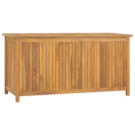 Baúl de jardín madera maciza de teca 114x50x58 cm de vidaXL, Cajas de almacenaje para exteriores - Ref: Foro24-318732, Precio...