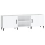 Glossy white engineered wood TV cabinet 150x30x50 cm by vidaXL, TV Furniture - Ref: Foro24-812633, Price: 91,52 €, Discount: %