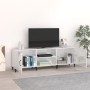 Glossy white engineered wood TV cabinet 150x30x50 cm by vidaXL, TV Furniture - Ref: Foro24-812633, Price: 91,52 €, Discount: %