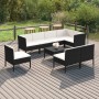 9-teiliges Gartenmöbel-Set und schwarze synthetische Rattankissen von vidaXL, Gartensets - Ref: Foro24-3094400, Preis: 658,94...