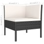 Set de muebles de jardín 9 pzas y cojines ratán sintético negro de vidaXL, Conjuntos de jardín - Ref: Foro24-3094400, Precio:...