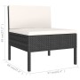 Set de muebles de jardín 9 pzas y cojines ratán sintético negro de vidaXL, Conjuntos de jardín - Ref: Foro24-3094400, Precio:...