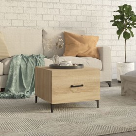 Coffee table with metal legs Sonoma oak 50x50x40 cm by vidaXL, Coffee table - Ref: Foro24-812732, Price: 40,99 €, Discount: %